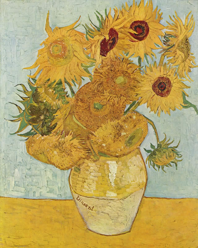 Vincent van Gogh vase with twelve sunflowers 1888